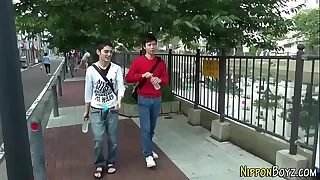 Asian twink cum covered
